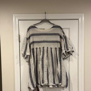 SHOP TALULAH Casual Striped Navy and Cream Women's Tunic Large